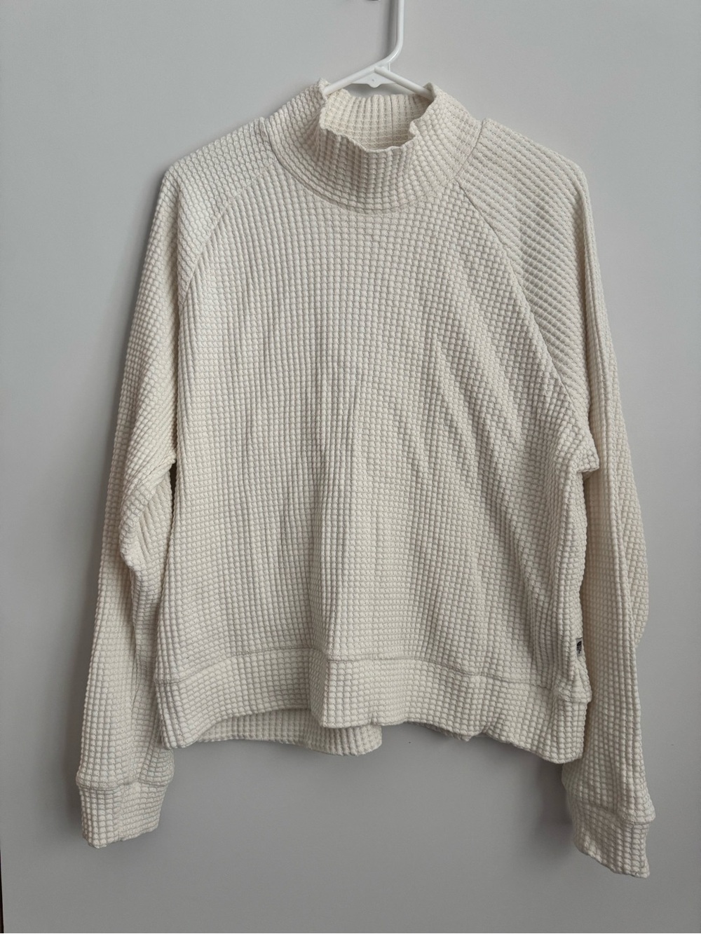 The North Face Cream Waffle-Knit Mock Neck Sweater